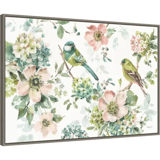 Mint Crush 01 by Lisa Audit 33-in. W x 23-in. H. Canvas Wall Art Print Framed in Grey {2}