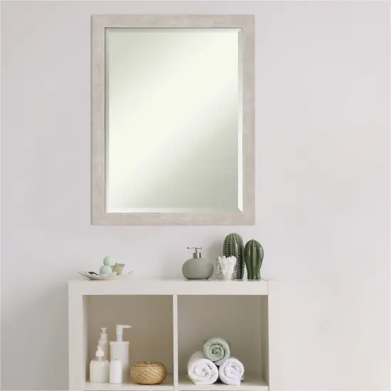 Beveled Wood Bathroom Wall Mirror, Marred Frame {5}