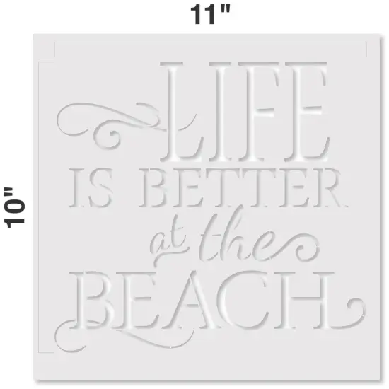 Life is Better at The Beach Embossing 12 x 12 Stencil | FS066 by Designer Stencils | Word & Phrase Stencils | {2}