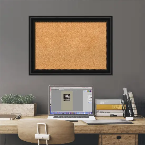 Cork Board, Manhattan Black Frame - Bulletin Board, Organization Board, Pin Board {6}