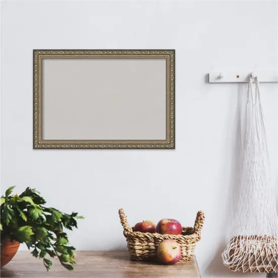 Cork Board, Parisian Silver Wood Frame - Bulletin Board, Organization Board, Pin Board Grey Cork {6}