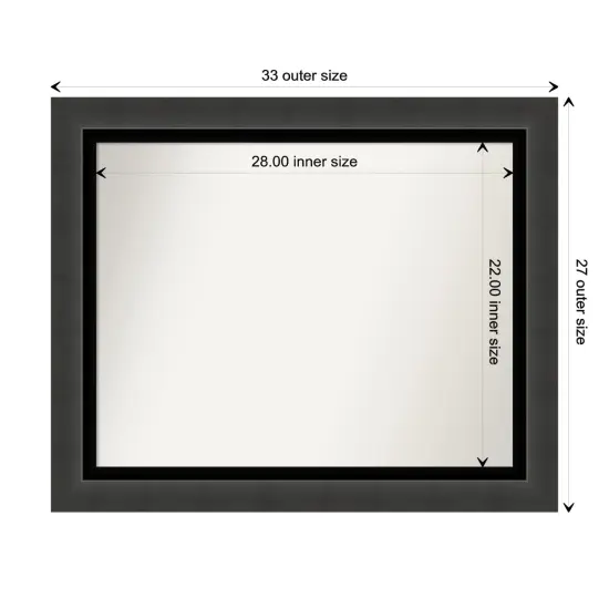 Amanti Art Non-Beveled Wall Mirror, Tuxedo Black Frame {1}