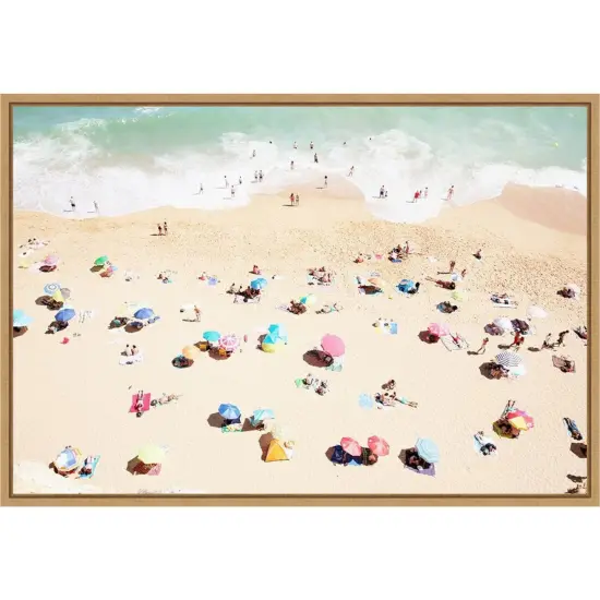 Seaside 1 (Beach) by Carina Okula 23-in. W x 16-in. H. Canvas Wall Art Print Framed in Natural {1}