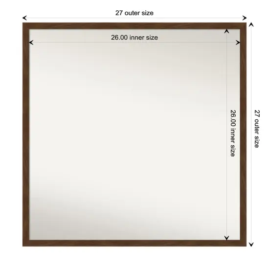 Amanti Art Non-Beveled Wood Wall Mirror, Carlisle Blonde Narrow Frame Carlisle Brown Narrow {1}