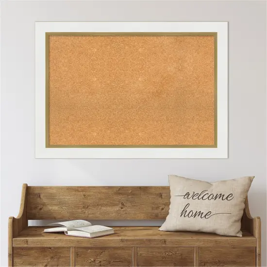 Cork Board, Eva Frame - Bulletin Board, Organization Board, Pin Board Eva White Gold {6}