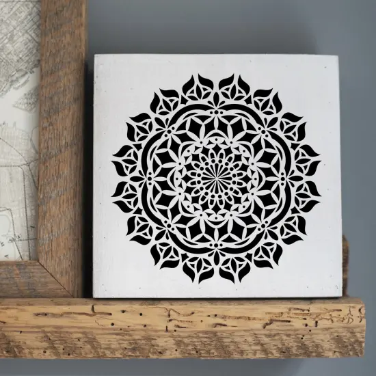 Asana Mandala Embossing 12 x 12 Stencil | FS025 by Designer Stencils | Mandala & Medallion Stencils | Reusable Stencil for Painting on Wood, Wall, Tile, Canvas, Paper, Fabric, Furniture, Floor | Stencil for Home Makeover | Easy to Use & Clean {4}
