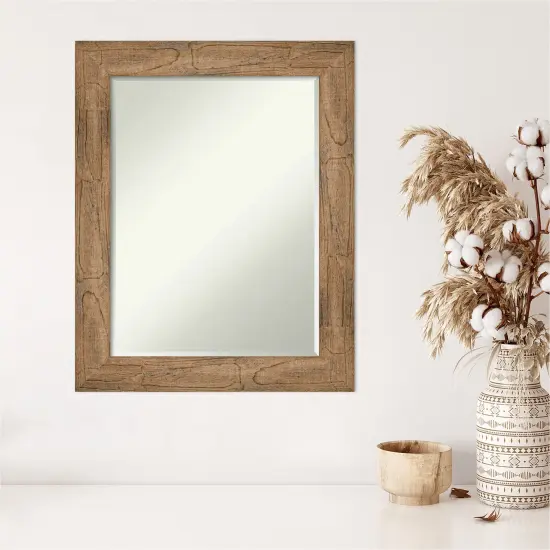 Petite Bevel Wood Wall Mirror, Owl Brown Frame {5}