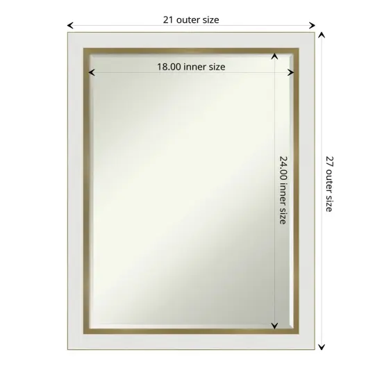 Petite Bevel Wall Mirror, Eva Narrow Frame Eva White Gold Narrow {1}