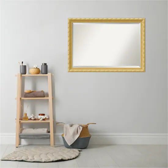 Beveled Wood Bathroom Wall Mirror, Versailles Gold Frame {5}