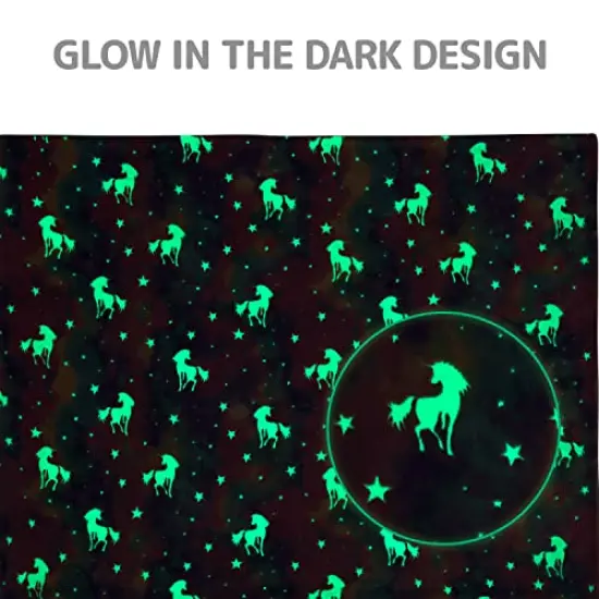 VUDECO Glow in The Dark Blanket for Kids 50 x 60 inches ranbow {3}
