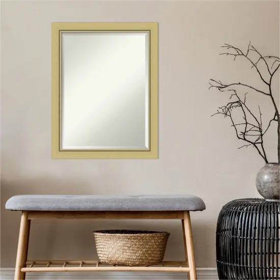Beveled Bathroom Wall Mirror, Landon Gold Narrow Frame {5}