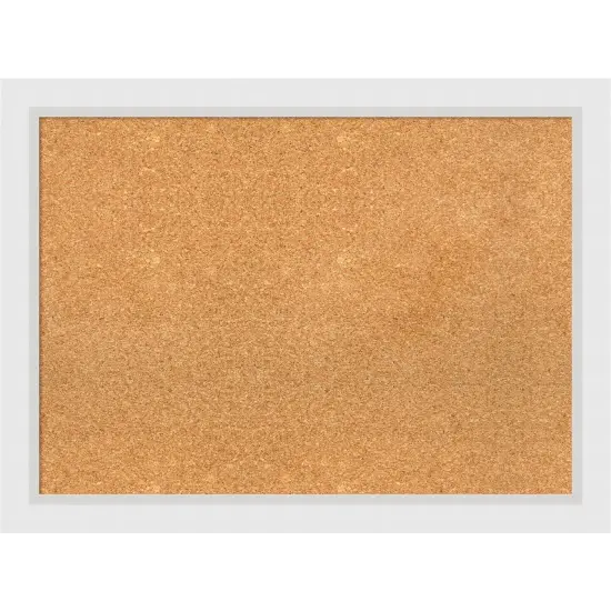 Cork Board, Blanco White Wood Frame - Bulletin Board, Organization Board, Pin Board Natural Cork {1}