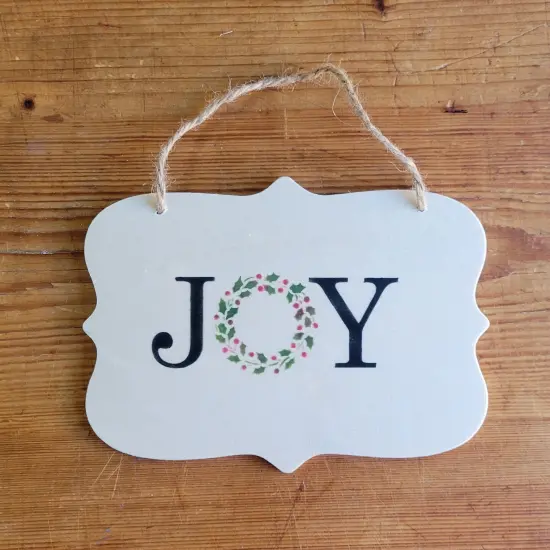 Joy with Holiday Wreath Cookie & Craft Stencil | CM184 by Designer Stencils | Cookie Decorating Tools | {4}