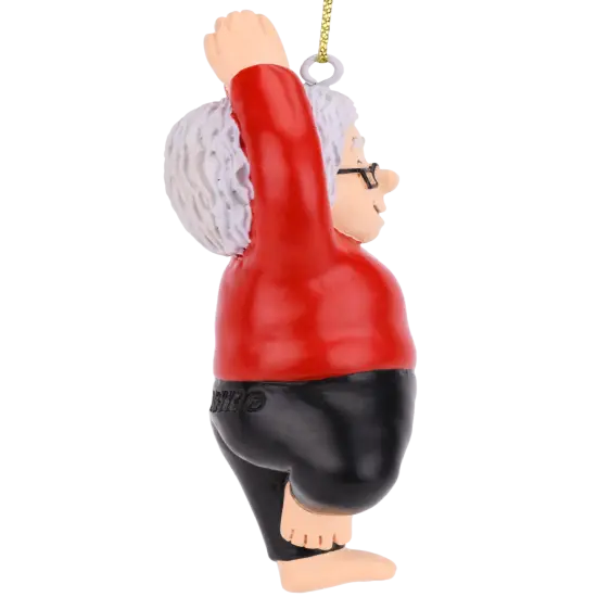 Mrs. Claus Tree Pose Yoga Christmas Ornament {4}