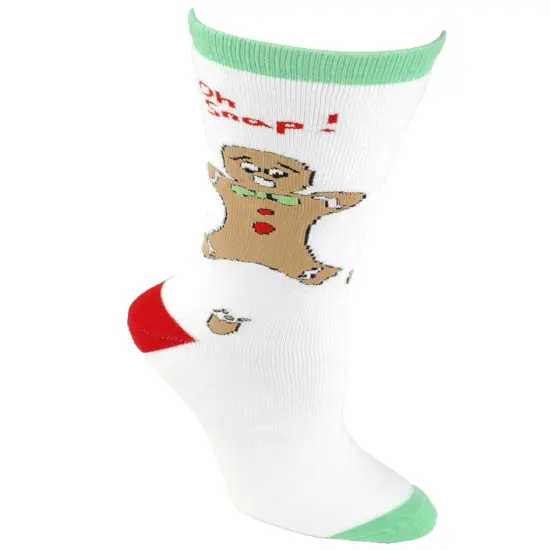 Unisex Adult - Oh Snap! Funny Gingerbread Man Christmas Socks {3}