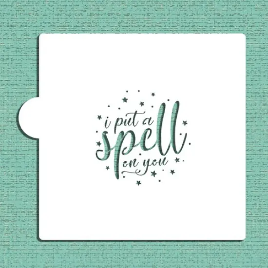 I Put A Spell On You Cookie & Craft Stencil | CM155 by Designer Stencils | Cookie Decorating Tools | Baking Stencils for Royal Icing, Airbrush, Dusting Powder | Craft Stencils for Canvas, Paper, Wood | Reusable Food Grade Stencil {6}