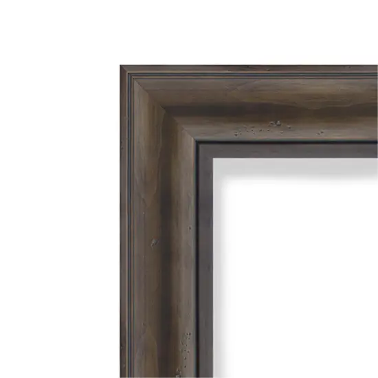 Petite Bevel Wood Wall Mirror, Rustic Pine Frame {3}
