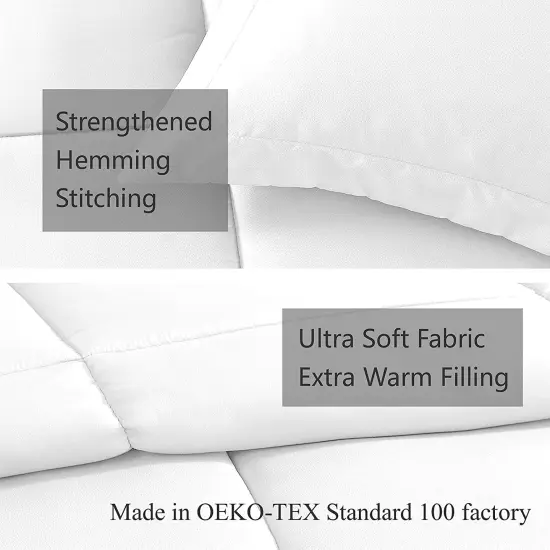 American Home Collection Down Alternative Comforter Set Extra Warm and Soft White {3}