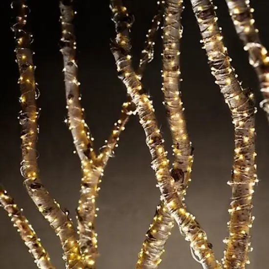 Perfect Holiday 180 LED Silver Copper Branch Tree Lights Plug in Yellow {2}