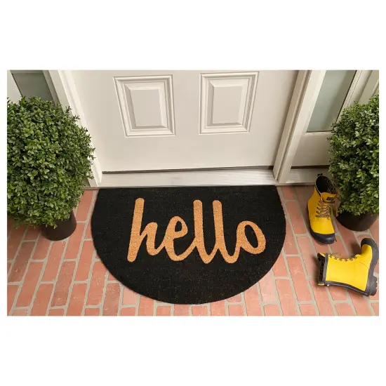 106112436 Arch Hello Black Doormat {3}