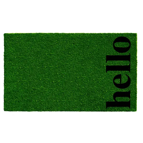 Vetical Hello Doormat Green/black {1}