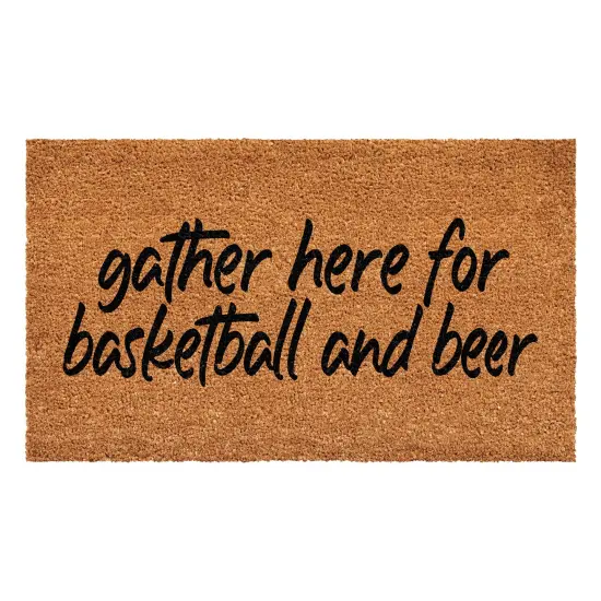 Gather Here for Basketball and Beer Doormat {1}