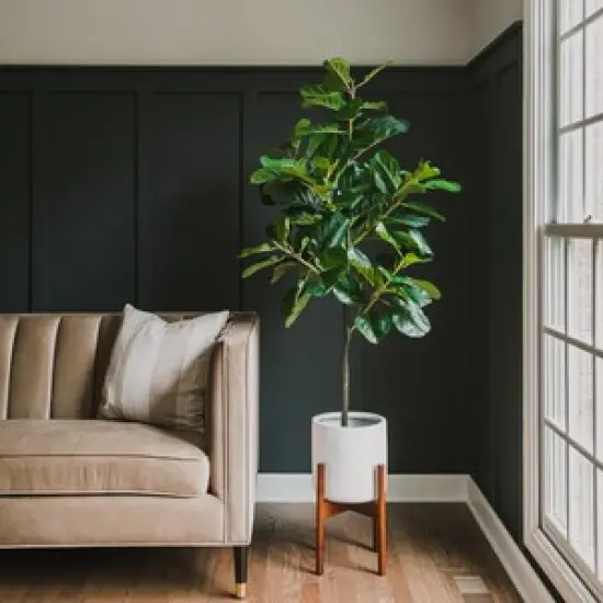Fiddle Leaf Fig Tree - Artificial Trees for Home Decor Indoor, Faux Fiddle Leaf Fig Tree, Large Artificial Plants Indoor, Fake Tree Indoor, Fiddle Leaf Fig Tree Artificial, Artificial Tree - 5 Feet {3}