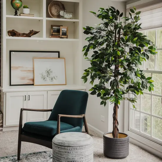 Artificial Trees for Home Decor Indoor - Fake Plants & Faux Plants Indoor - Fake Plants Tall Ficus Tree Artificial, Plants for Living Room Decor, Tall Fake Plants Indoor, Fake Tree Indoor - 6 Feet {3}