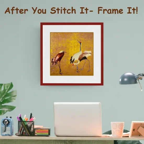 Wild Cranes by Japanese artist Maruyama Okyo Counted Cross Stitch Pattern {3}