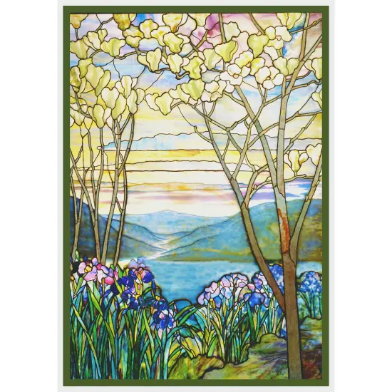 Iris Flowers and Magnolia Trees inspired by Louis Comfort Tiffany Counted Cross Stitch Pattern {2}