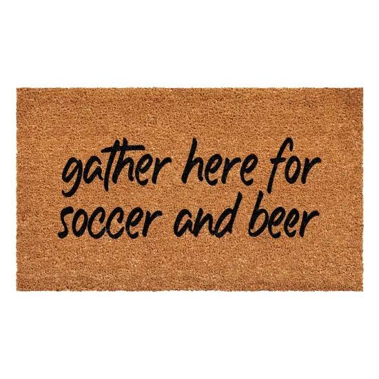 Gather Here for Soccer and Beer Doormat {1}