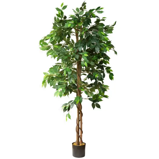 Artificial Trees for Home Decor Indoor - Fake Plants & Faux Plants Indoor - Fake Plants Tall Ficus Tree Artificial, Plants for Living Room Decor, Tall Fake Plants Indoor, Fake Tree Indoor - 6 Feet {2}