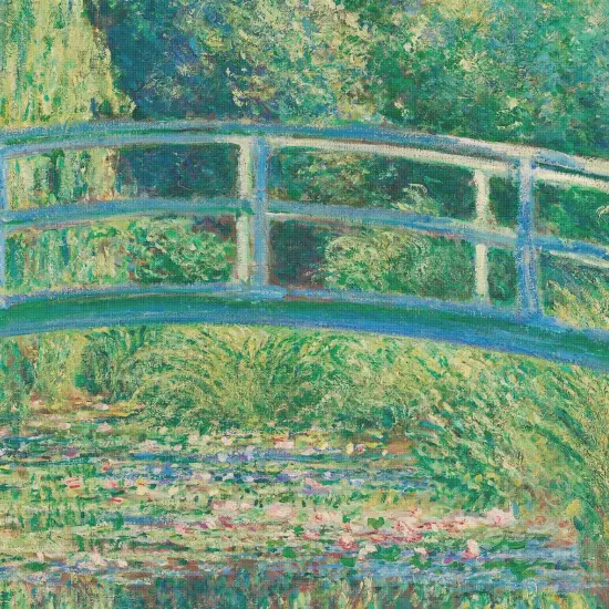 Bridge on Water Lily Pond inspired by Claude Monet's Impressionist painting Counted Cross Stitch Pattern {2}