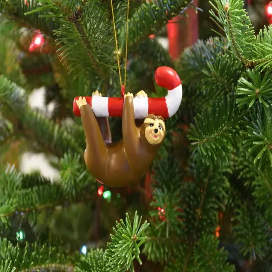 Tree Buddees Candy Cane Sloth Animal Christmas Ornaments {6}
