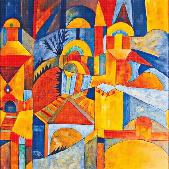 New Paul Klee Temple Garden Abstract Counted Cross Stitch Pattern {2}