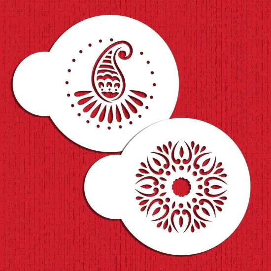 2-Inch Mehndi Cookie Stencil Set | C395 by Designer Stencils | Cookie Decorating Tools | Baking Stencils for Royal Icing, Airbrush, Dusting Powder | Reusable Plastic Food Grade Stencil for Cookies | Easy to Use & Clean Cookie Stencil {3}