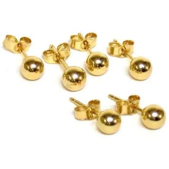 14K Yellow Gold Fancy Earrings Jewelry Ear Studs New {1}