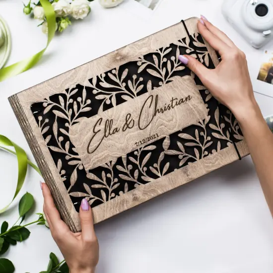 Wedding Album, 5th Anniversary Gift, Christmas Family Gift, Personalized Wedding Photo Book by Enjoy The Wood {1}