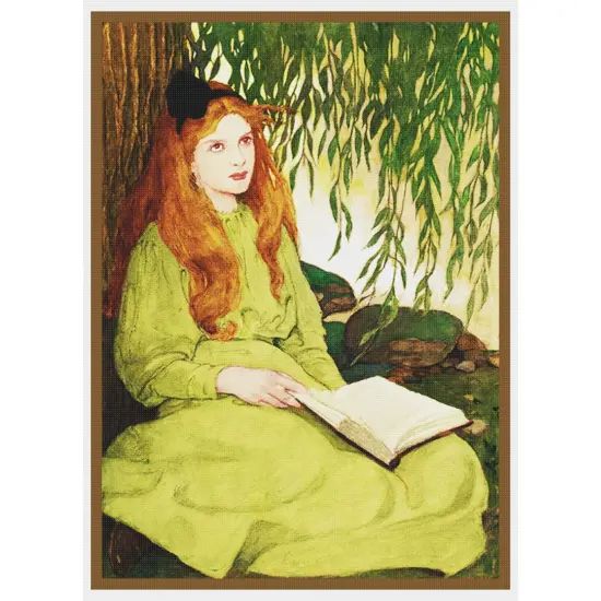 A Girl Reading Willow Tree by Jessie Willcox Smith Counted Cross Stitch Pattern {2}