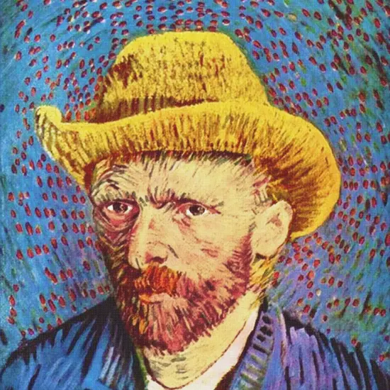 Impressionist Van Gogh's Self Portrait Counted Cross Stitch Chart Pattern {2}