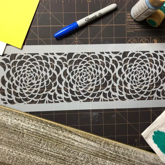 Camilla Rose Cake Stencil Top Tier | C411 by Designer Stencils | Cake Decorating Tools | Baking Stencils for Royal Icing, Airbrush, Dusting Powder | Reusable Plastic Food Grade Stencil for Cakes | Easy to Use & Clean Cake Stencil {4}