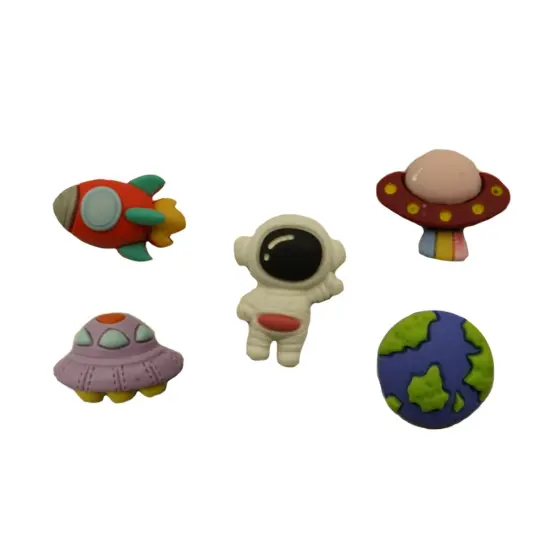 Buttons Galore Flatback Embellishments for Crafts - Spaced Out - 15 Pieces {1}