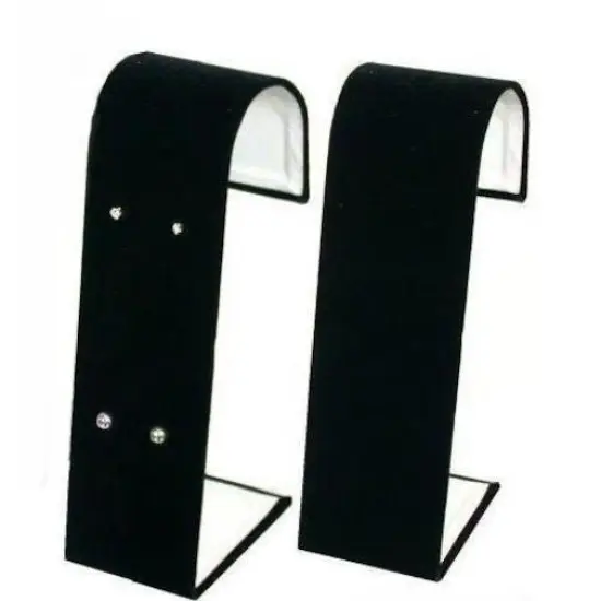 2 Stud Earring Displays Black Velvet Showcase Parts {1}
