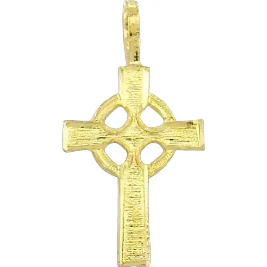14K Gold Celtic Cross Charm with 18" Gold Cable Chain & Gift Box {2}