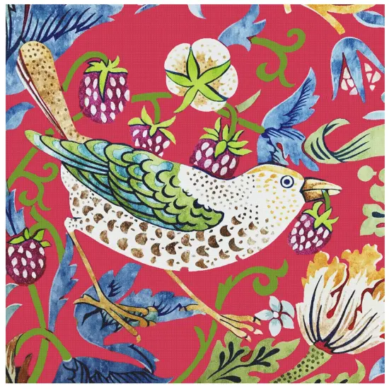 New William Morris Strawberry Thief Detail in Red Counted Cross Stitch Pattern {2}