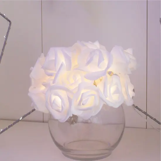 Perfect Holiday 20 LED 5MM Lights With PE Rose Flowers {1}