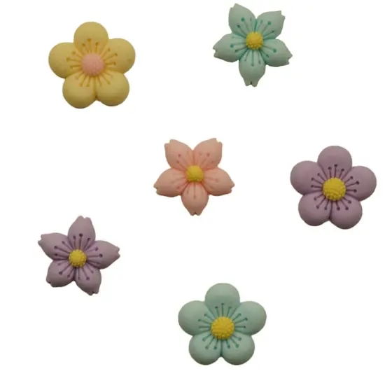 Buttons Galore Flatback Embellishments for Crafts - Soft Petals - 18 Pieces {1}