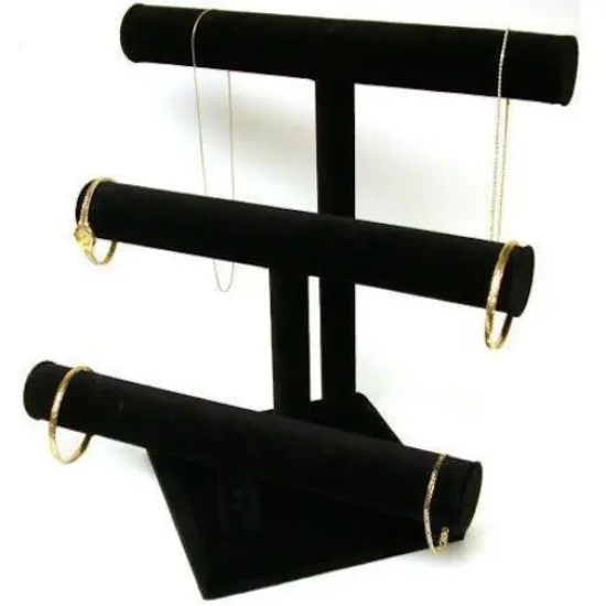 5 Black Bracelet Chain & Watch T-Bar Jewelry Display {6}