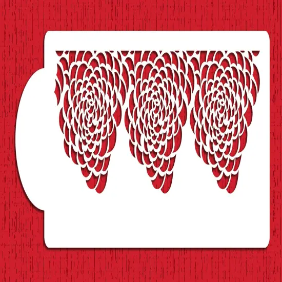 Camilla Rose Cake Stencil Bottom Tier | C413 by Designer Stencils | Cake Decorating Tools | Baking Stencils for Royal Icing, Airbrush, Dusting Powder | Reusable Plastic Food Grade Stencil for Cakes | Easy to Use & Clean Cake Stencil {1}