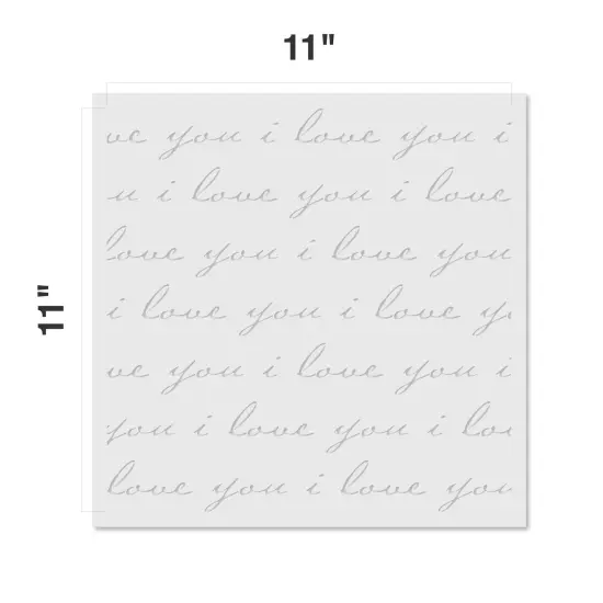 I Love You Embossing 12 x 12 Stencil | FS103 by Designer Stencils | Reusable Stencils for Painting | {2}